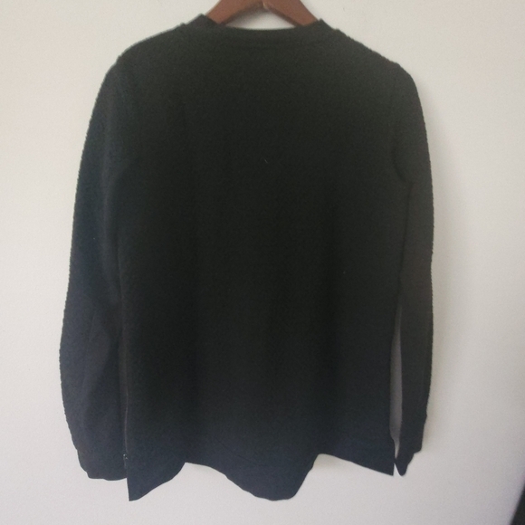 Theory Black Textured V-neck Side Zip Sweater Size Small - Picture 9 of 10